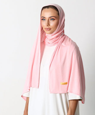 Premium cotton jersey scarf pink