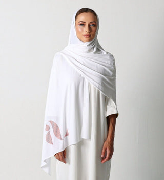 Premium jersey stone scarf white 