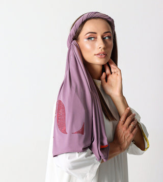Premium jersey stone scarf purple