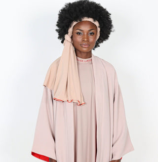 Premium jersey scarf nude - red